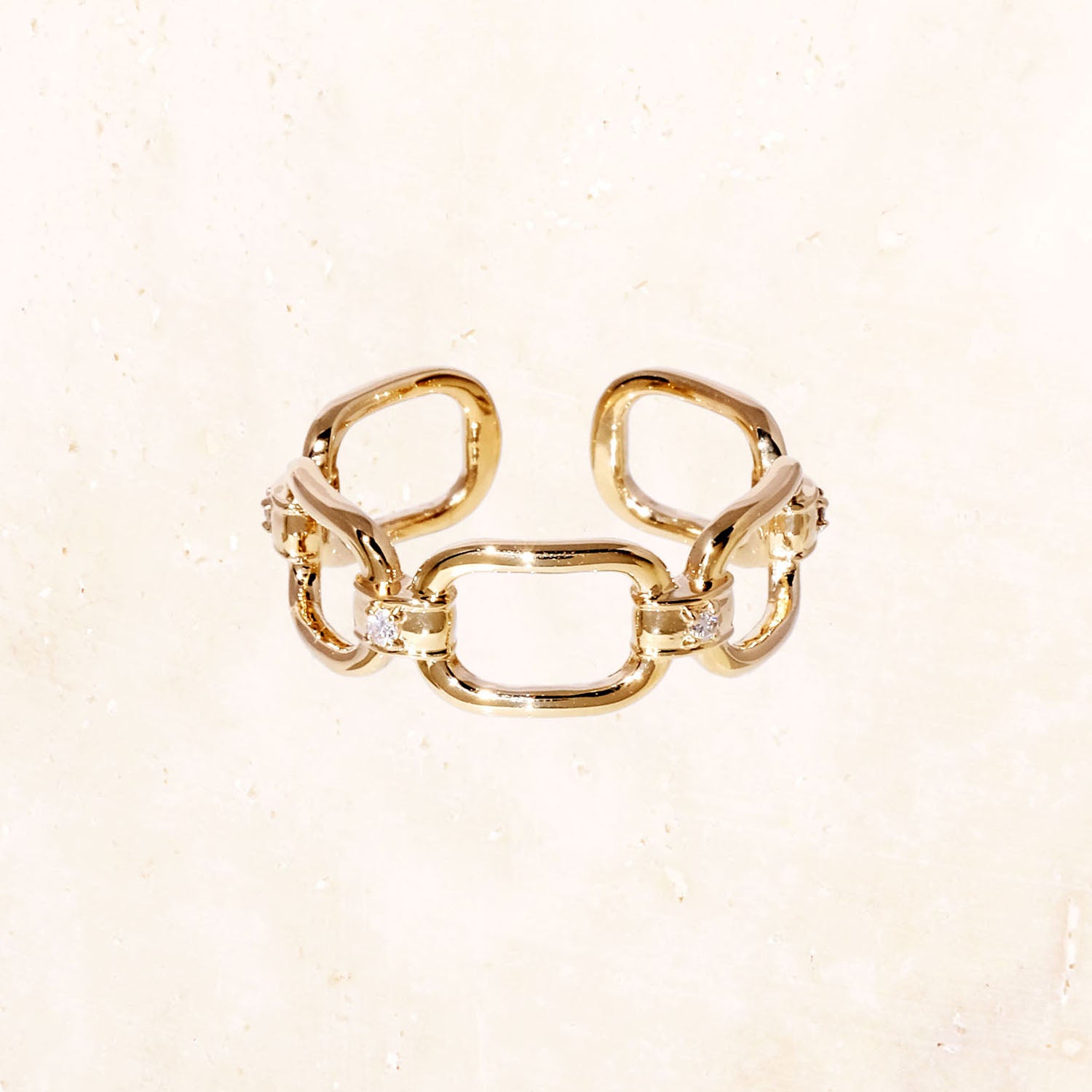 10K Gold Chunky Chain Earcuff / Ring