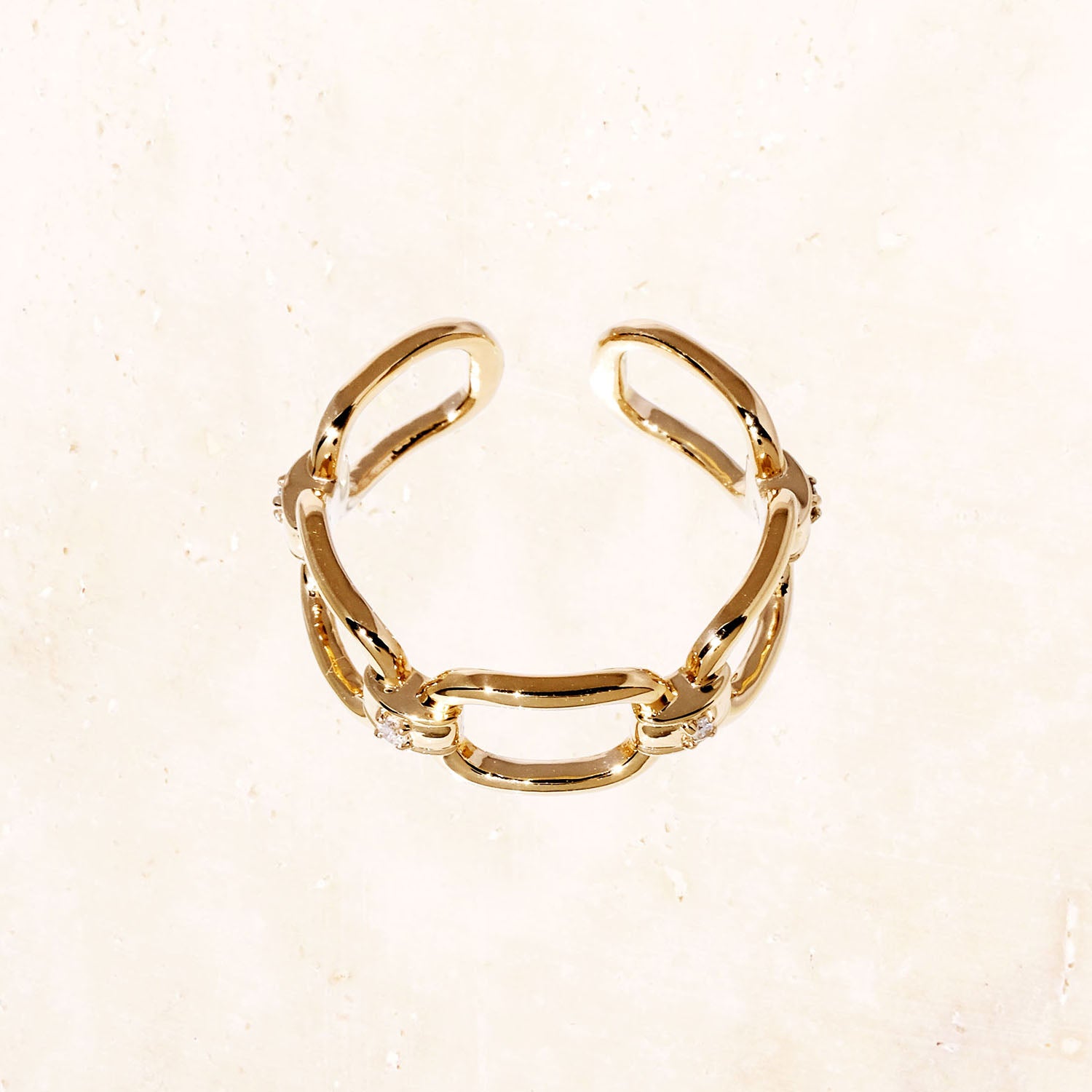 10K Gold Chunky Chain Earcuff / Ring
