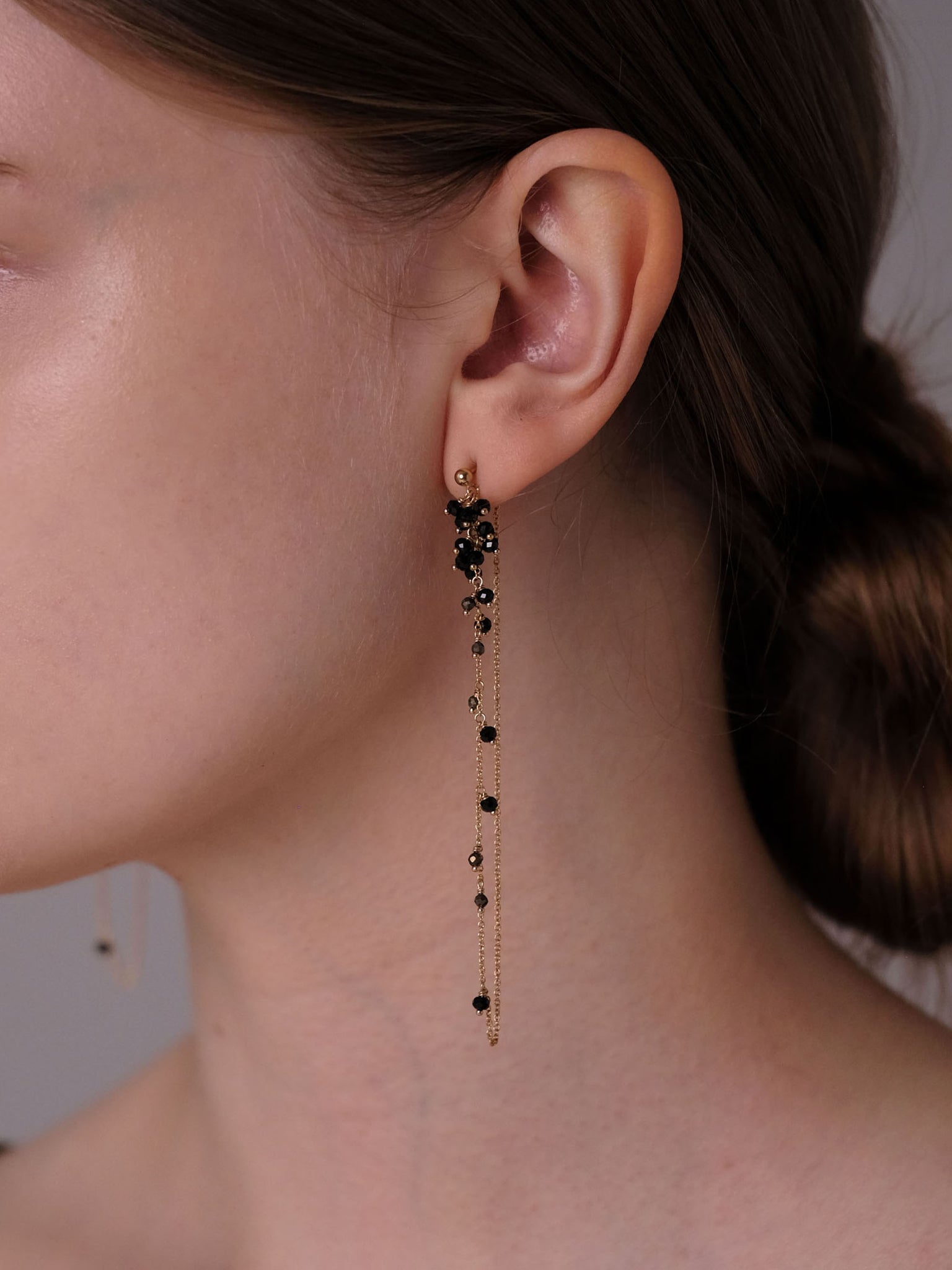 Mulberry Black Spinel Earrings L