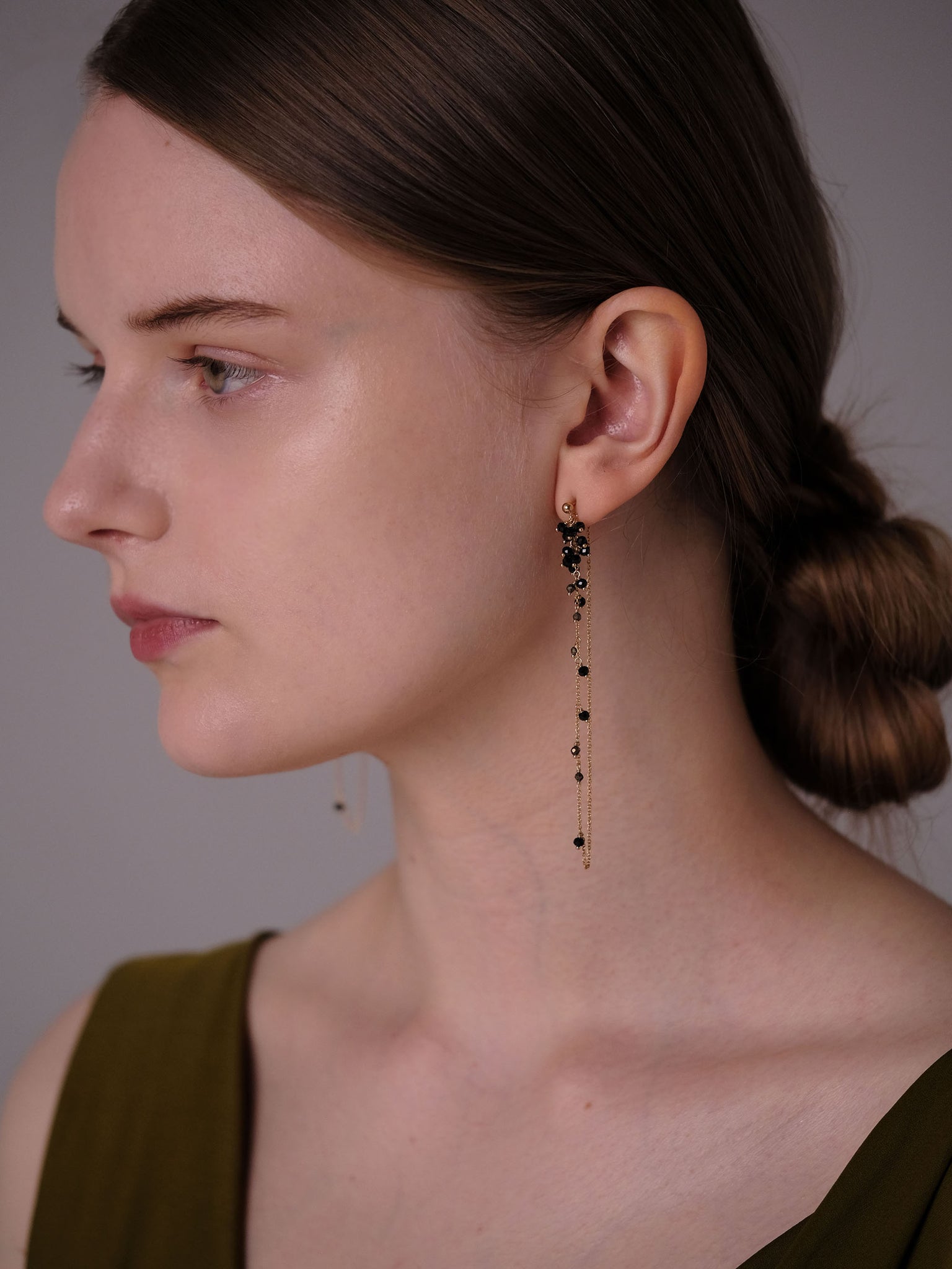 Mulberry Black Spinel Earrings L