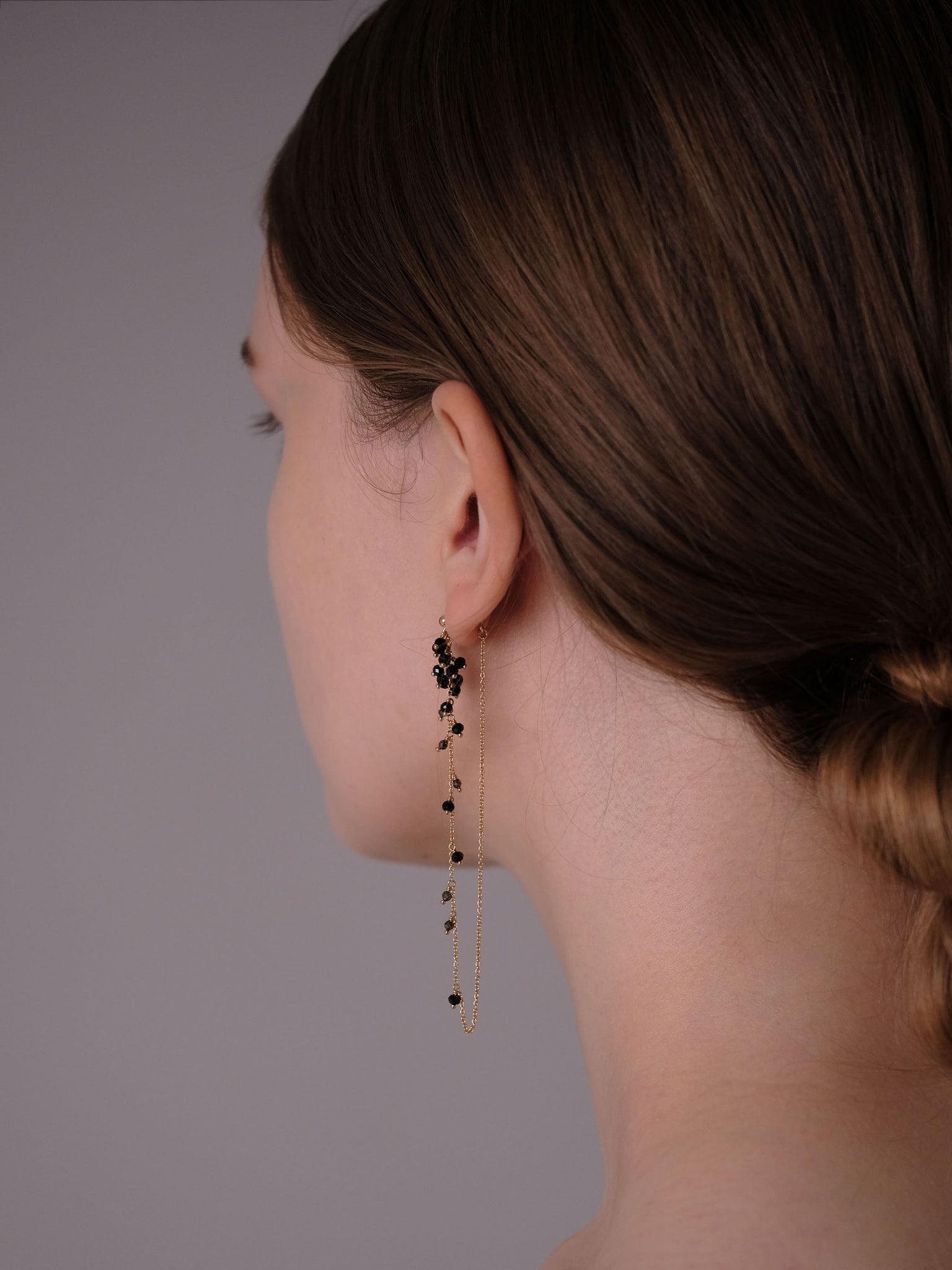 Mulberry Black Spinel Earrings L