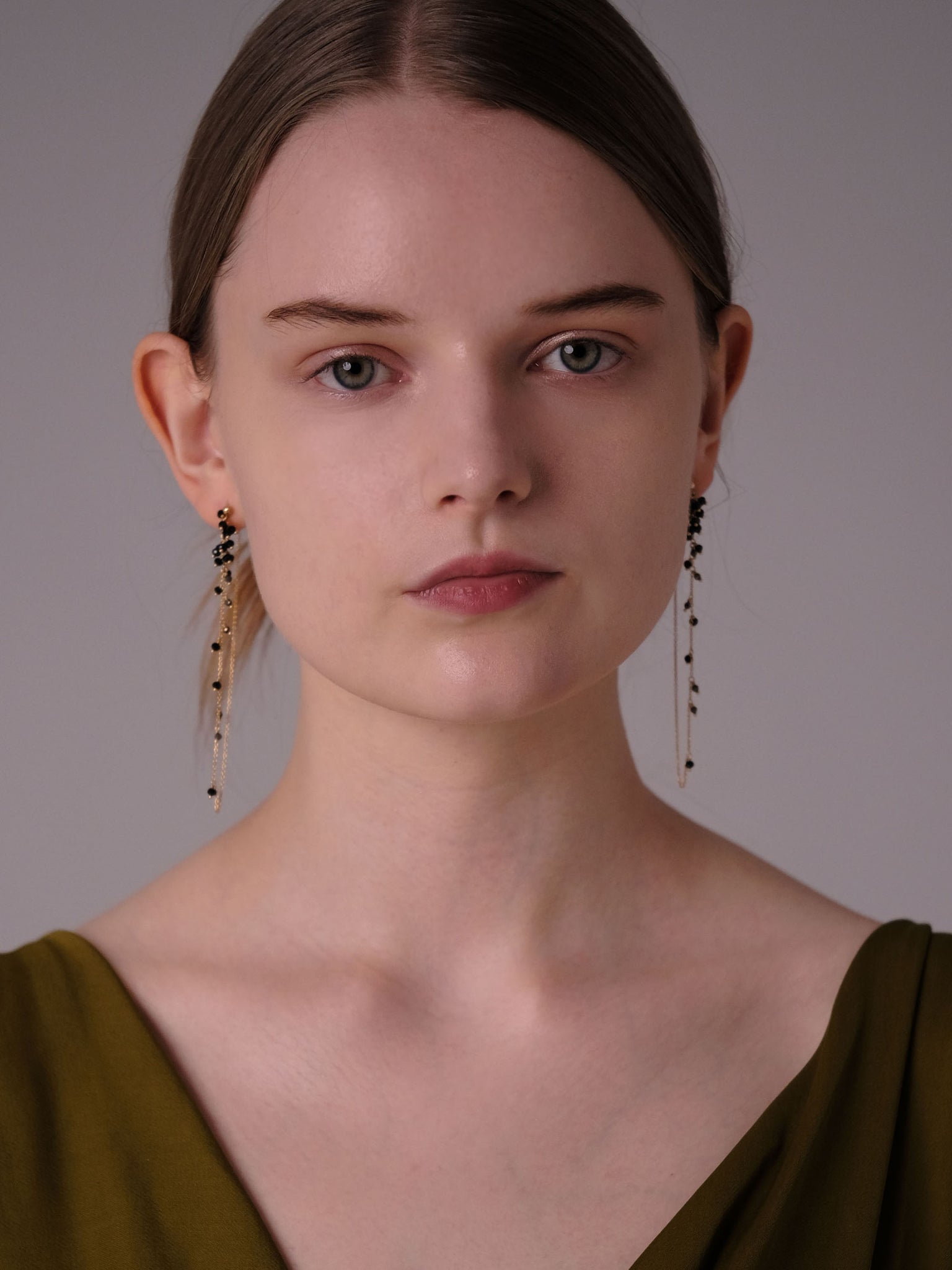 Mulberry Black Spinel Earrings L