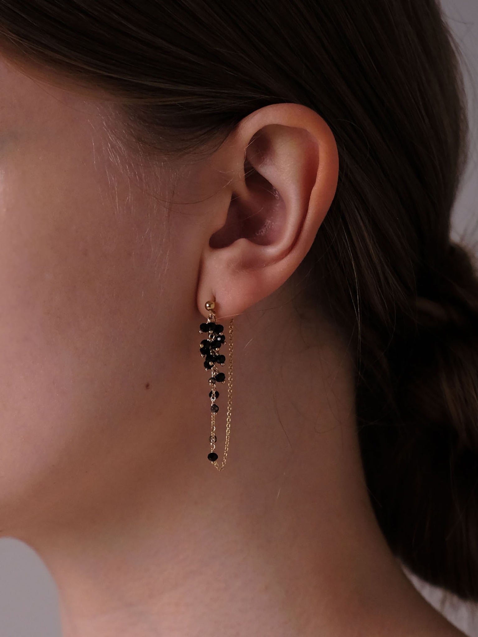 Mulberry Black Spinel Earrings M