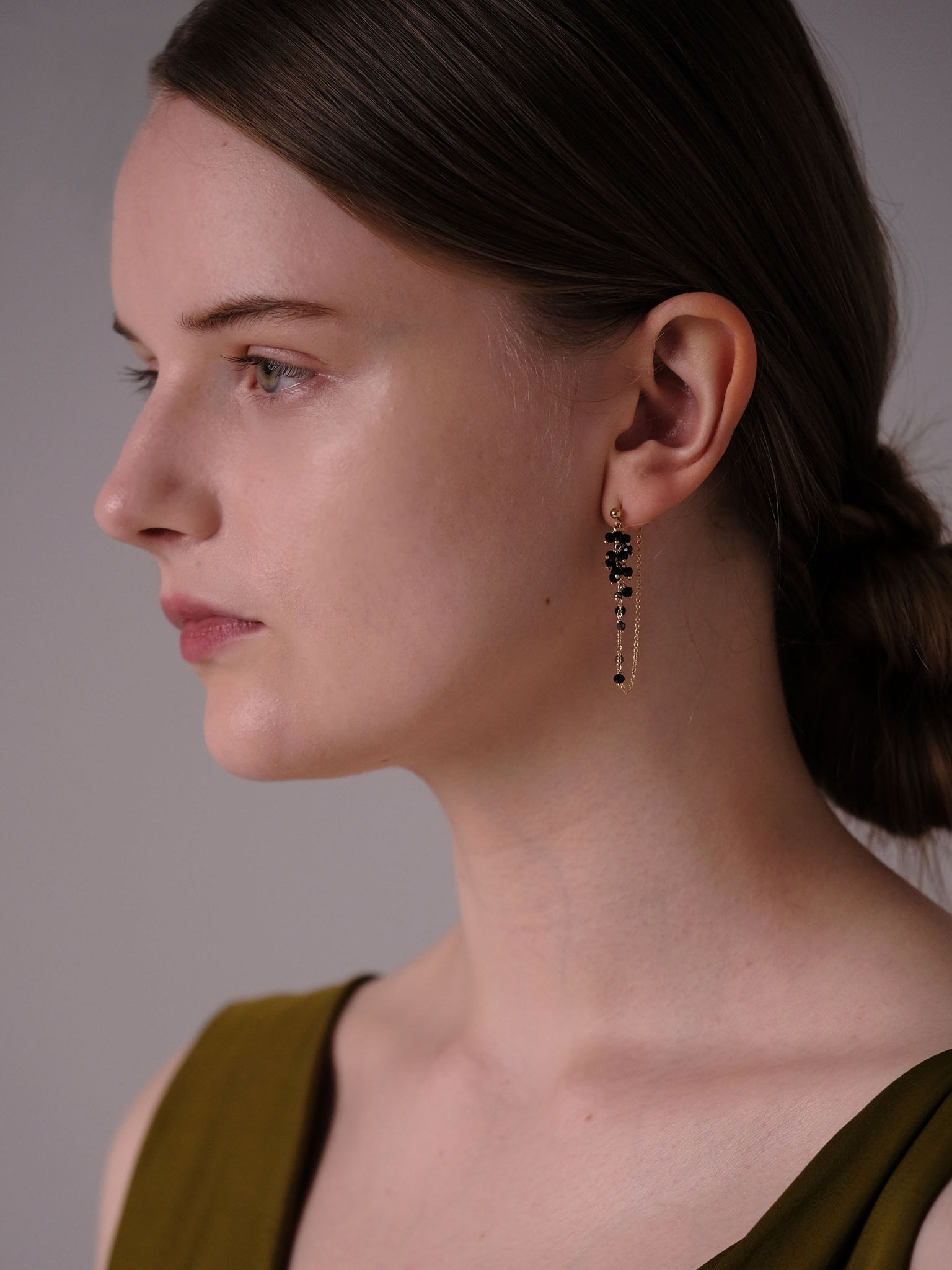 Mulberry Black Spinel Earrings M