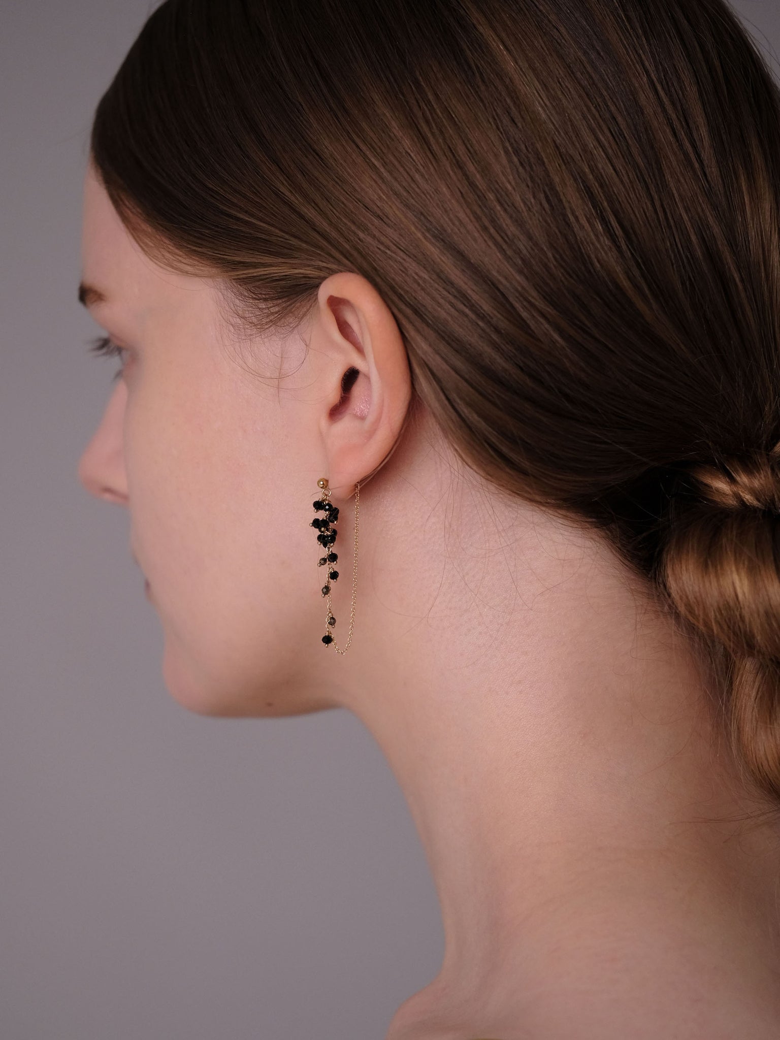 Mulberry Black Spinel Earrings M