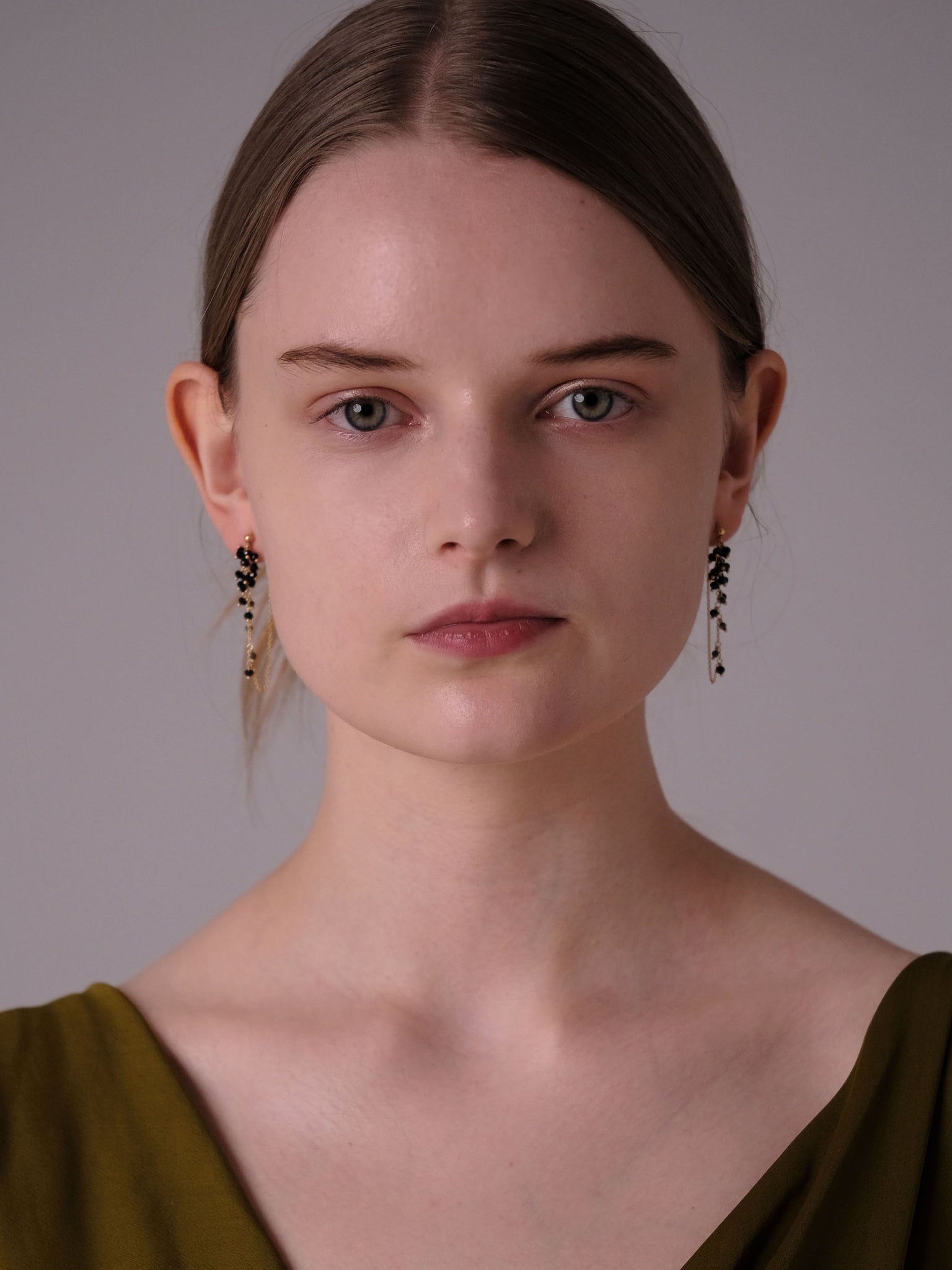 Mulberry Black Spinel Earrings M