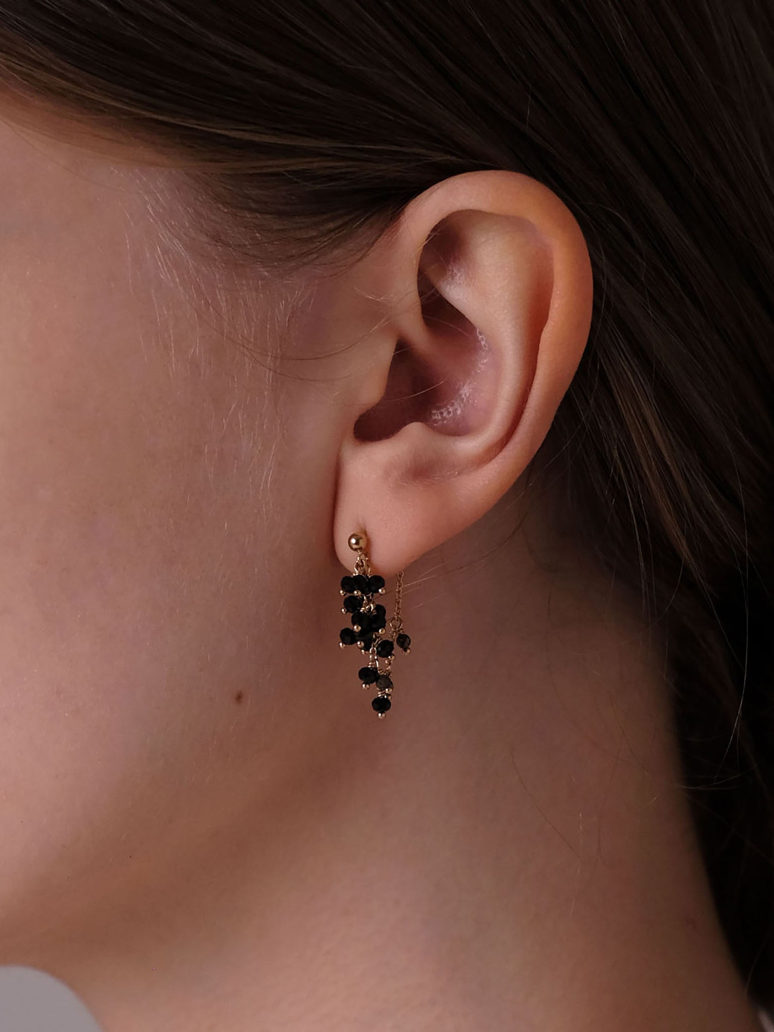 Mulberry Black Spinel Earrings S