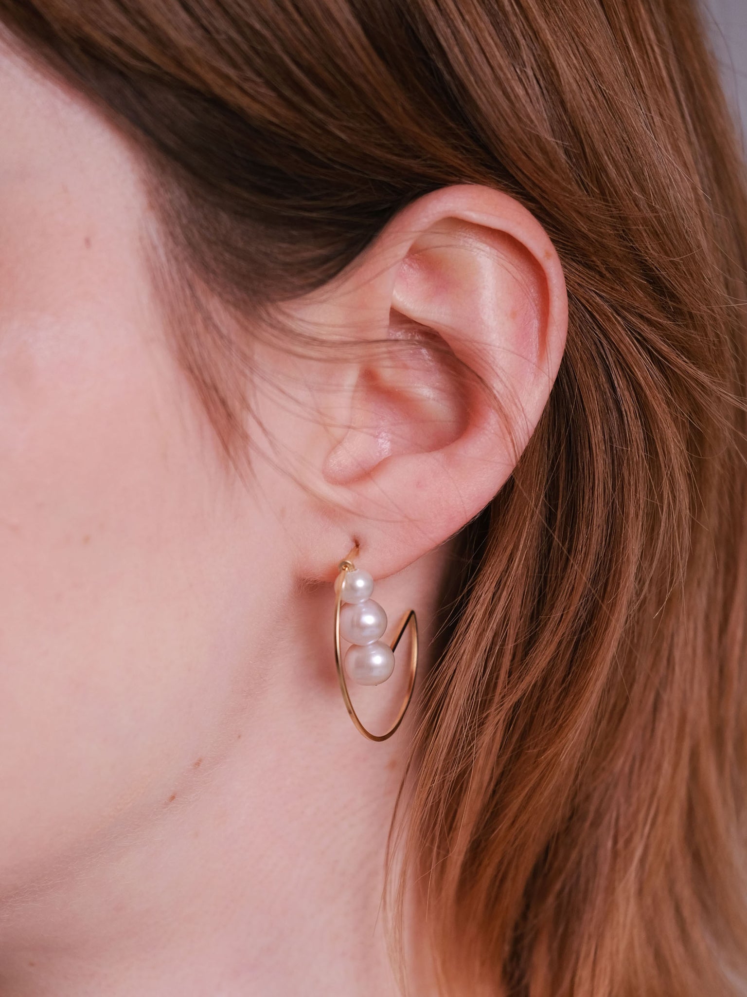 Ternary Circle Pearl Earrings