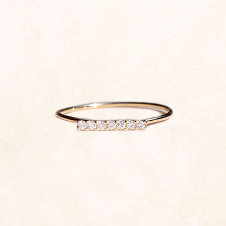 10K Gold Diamond Bar Ring
