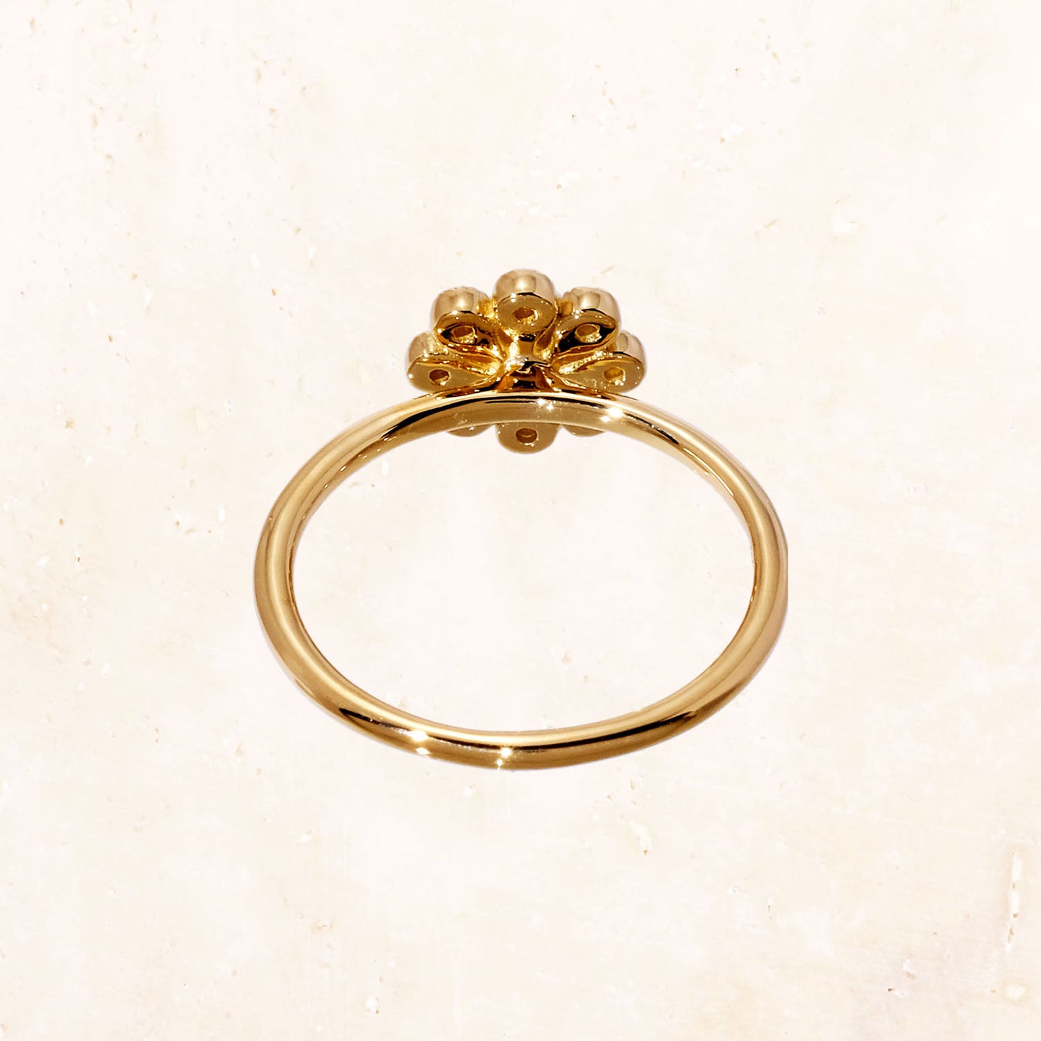 18K Gold Daisy Ring (Brown Diamond)