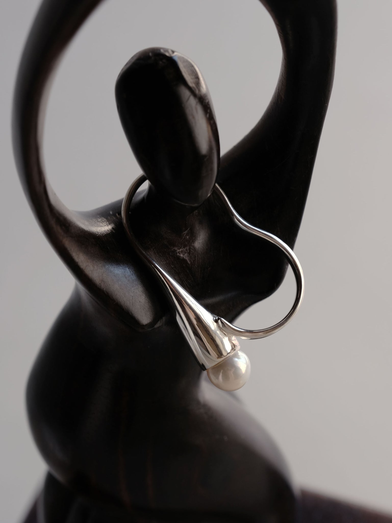 SILVER Calla Double Finger Pearl Ring