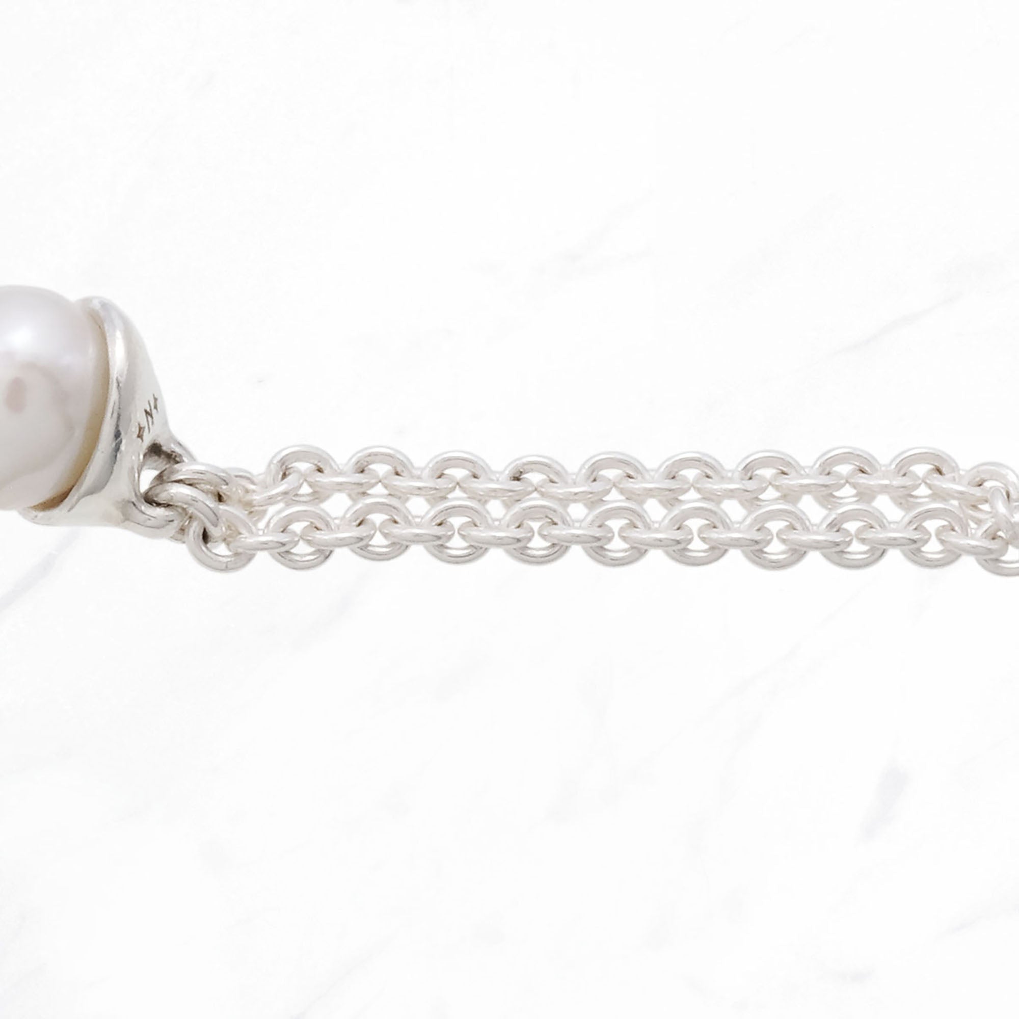 SILVER Calla Chain Pearl Ring