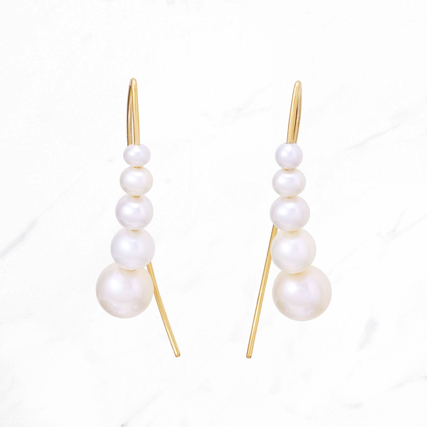 Pearl Crescent Hook Earrings