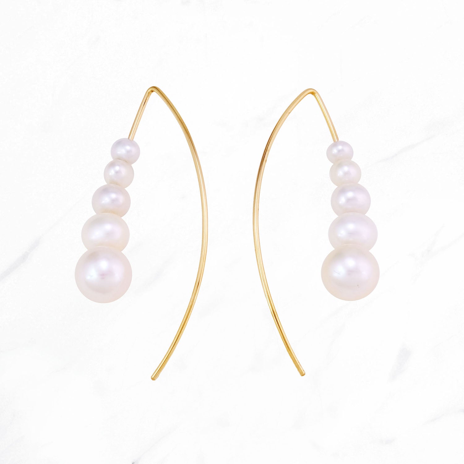 Pearl Crescent Hook Earrings