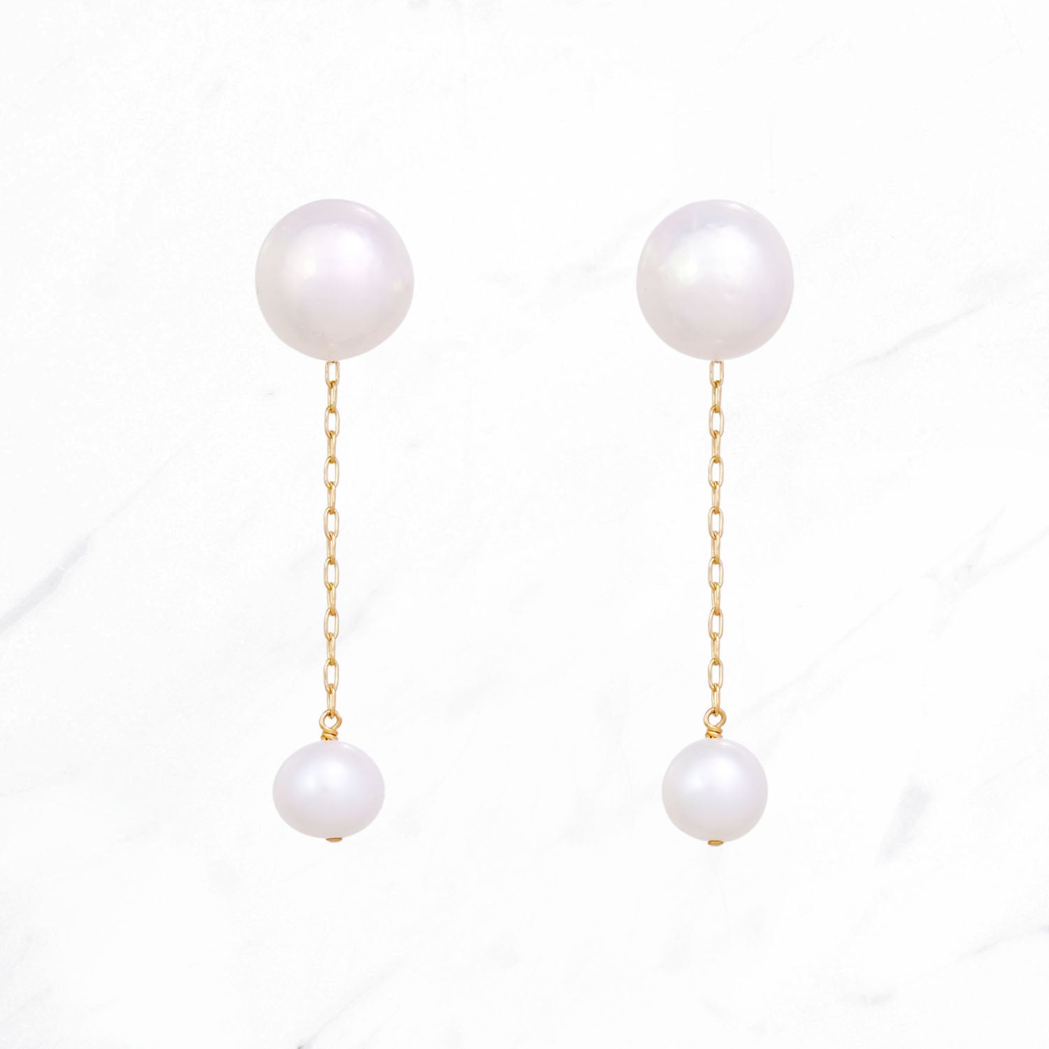 Pearl Floating Earrings (White)