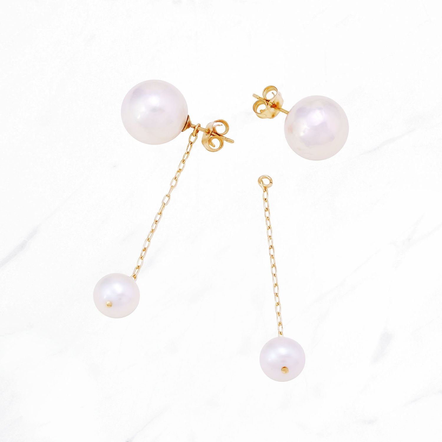 Pearl Floating Earrings (White)