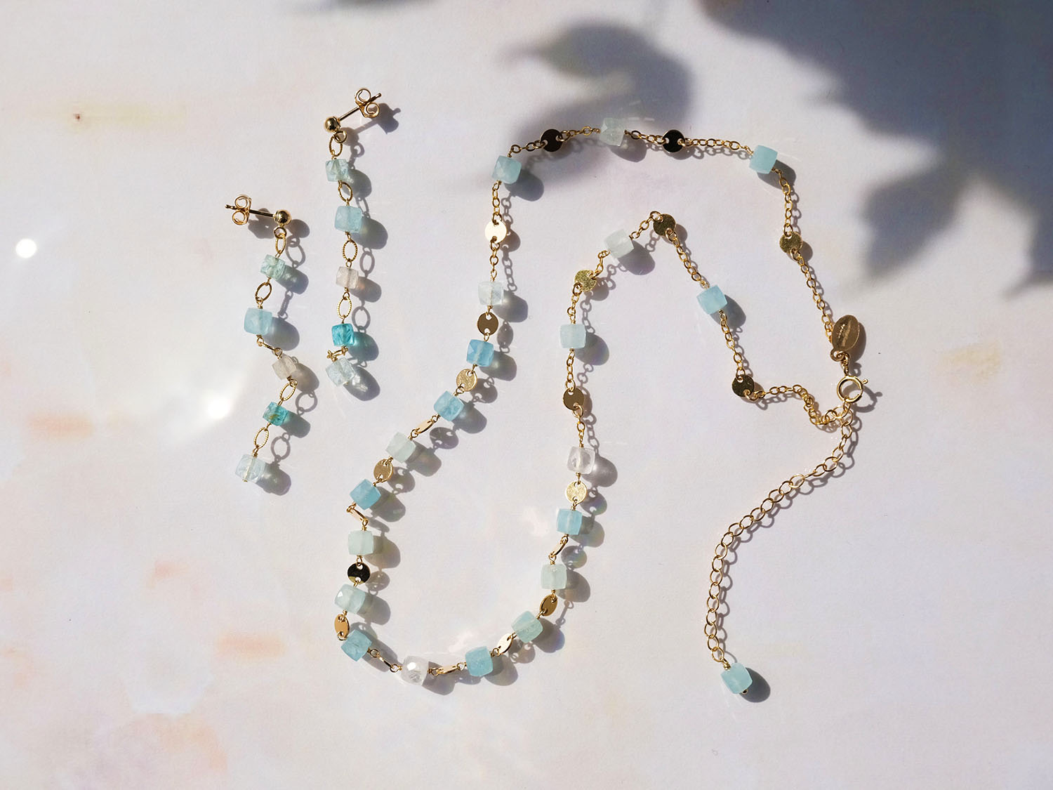 Colorful Gemstones Necklace (Aquamarine)
