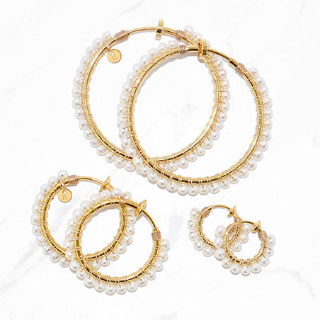 Wrapped Pearl Hoops (Clip-on)