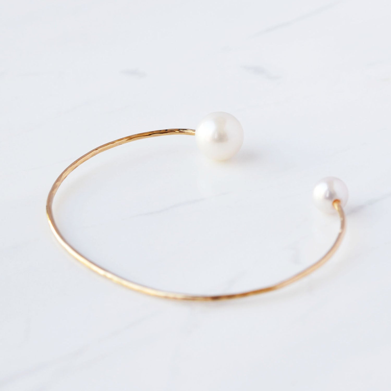 Asymmetrical Pearl Bangle Bracelet