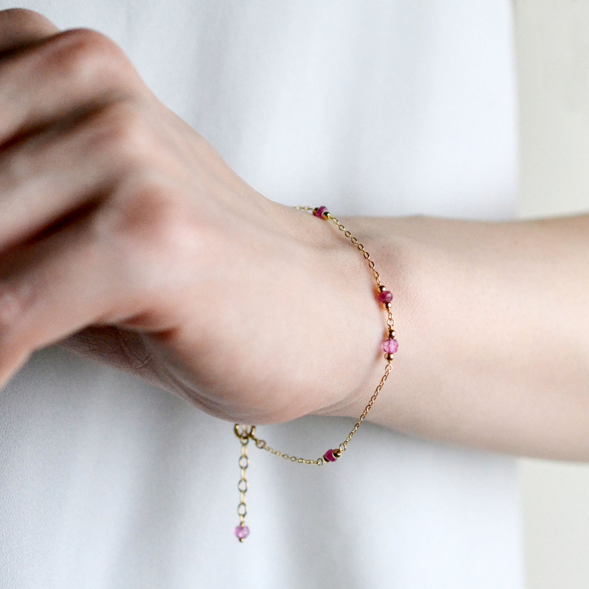 Natural Gemstones Bracelet (Pink)