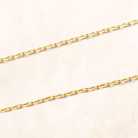 18K Yellow Gold Chain Necklace 40cm