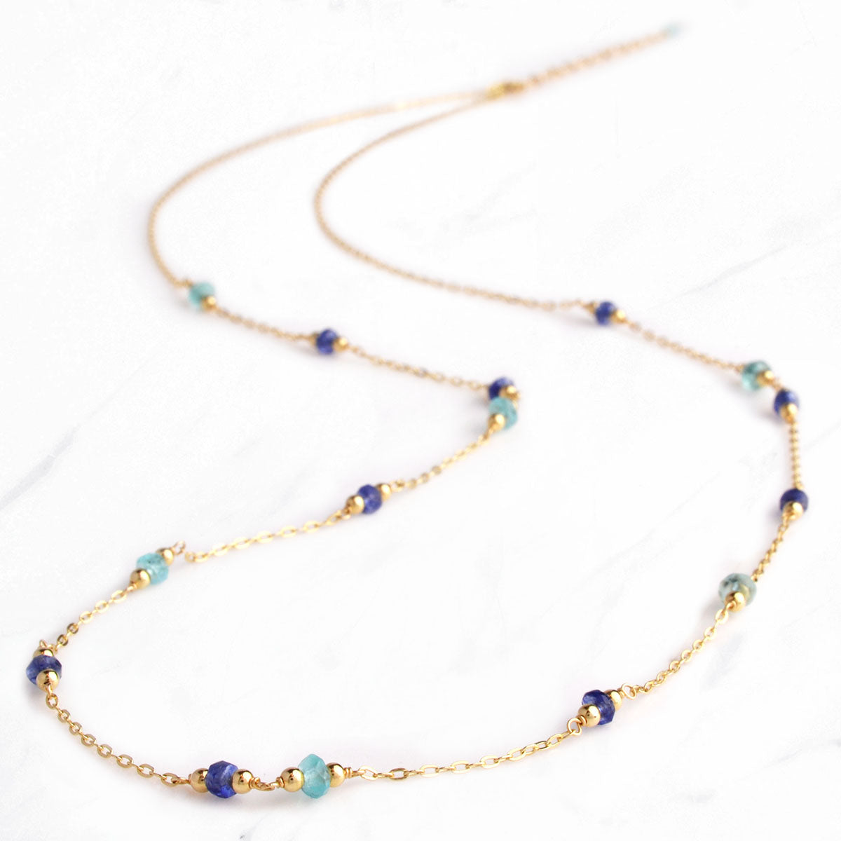 Natural Gemstones Necklace (Blue)