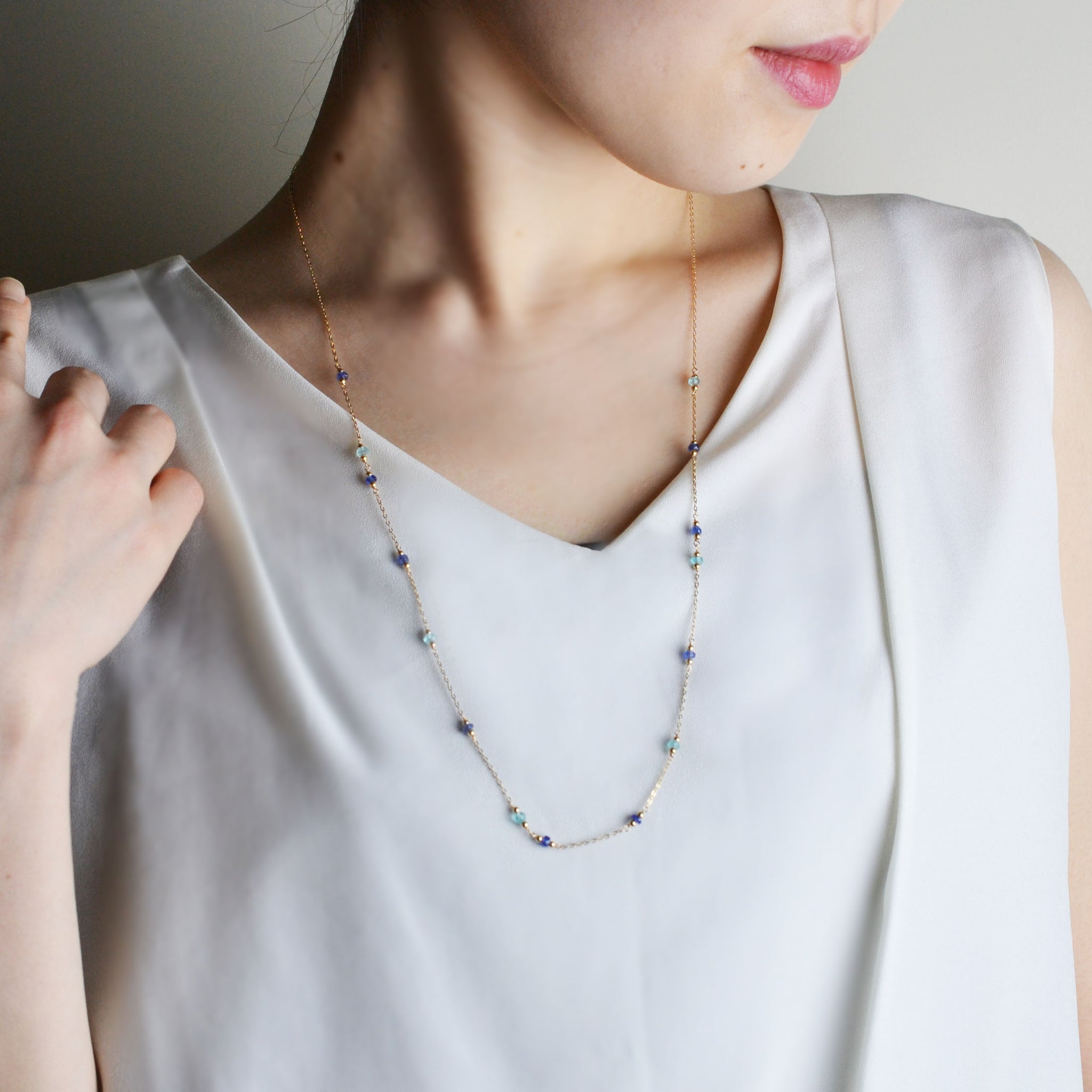 Natural Gemstones Necklace (Blue)