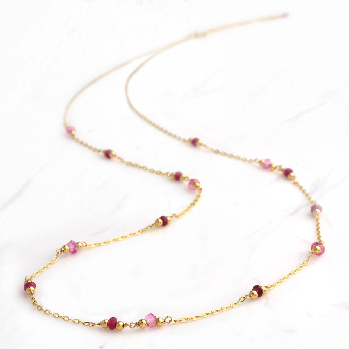Natural Gemstones Necklace (Pink)
