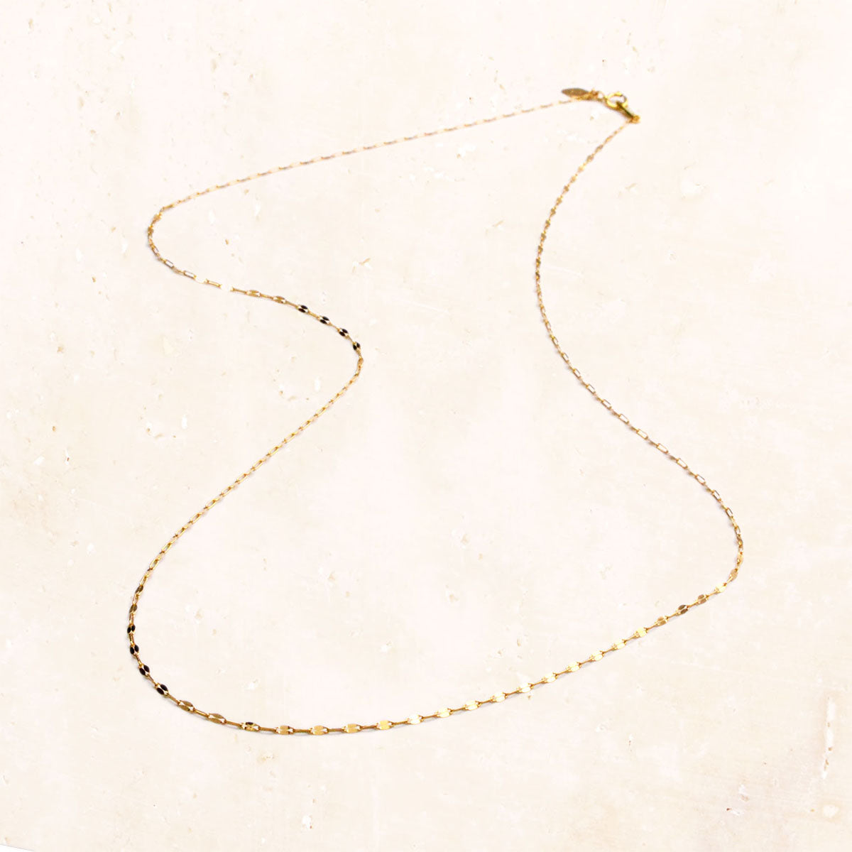 18K Gold Leaf Chain Necklace 40cm