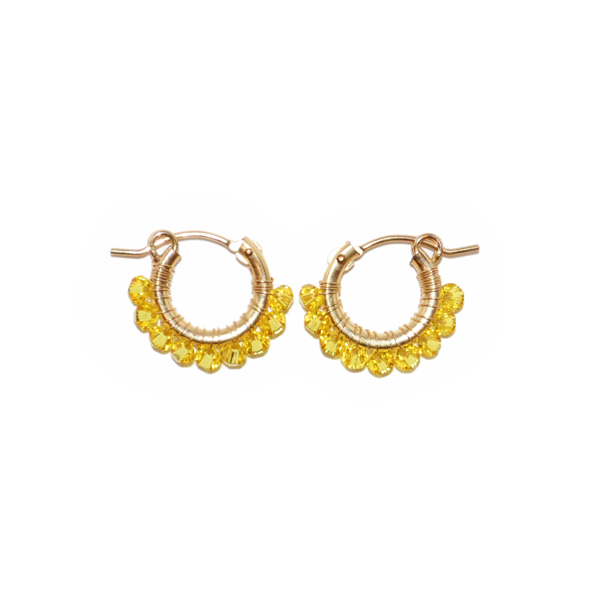 Crystal Wrapped Hoops S (Yellow)
