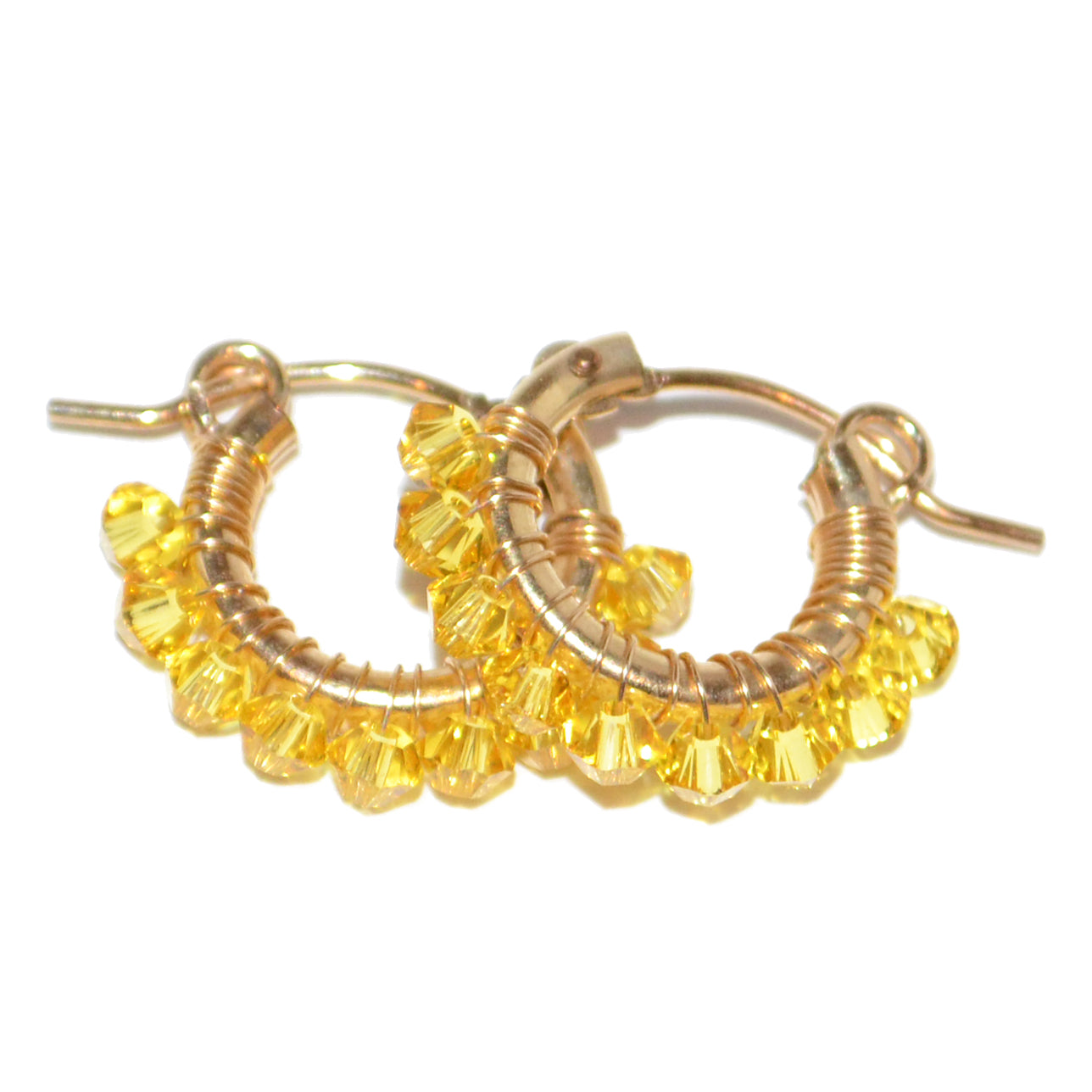 Crystal Wrapped Hoops S (Yellow)
