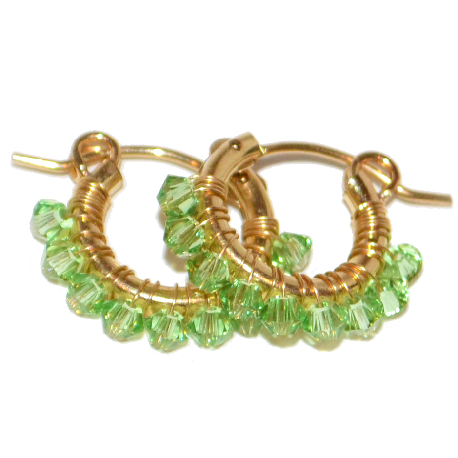 Crystal Wrapped Hoops S (Green)