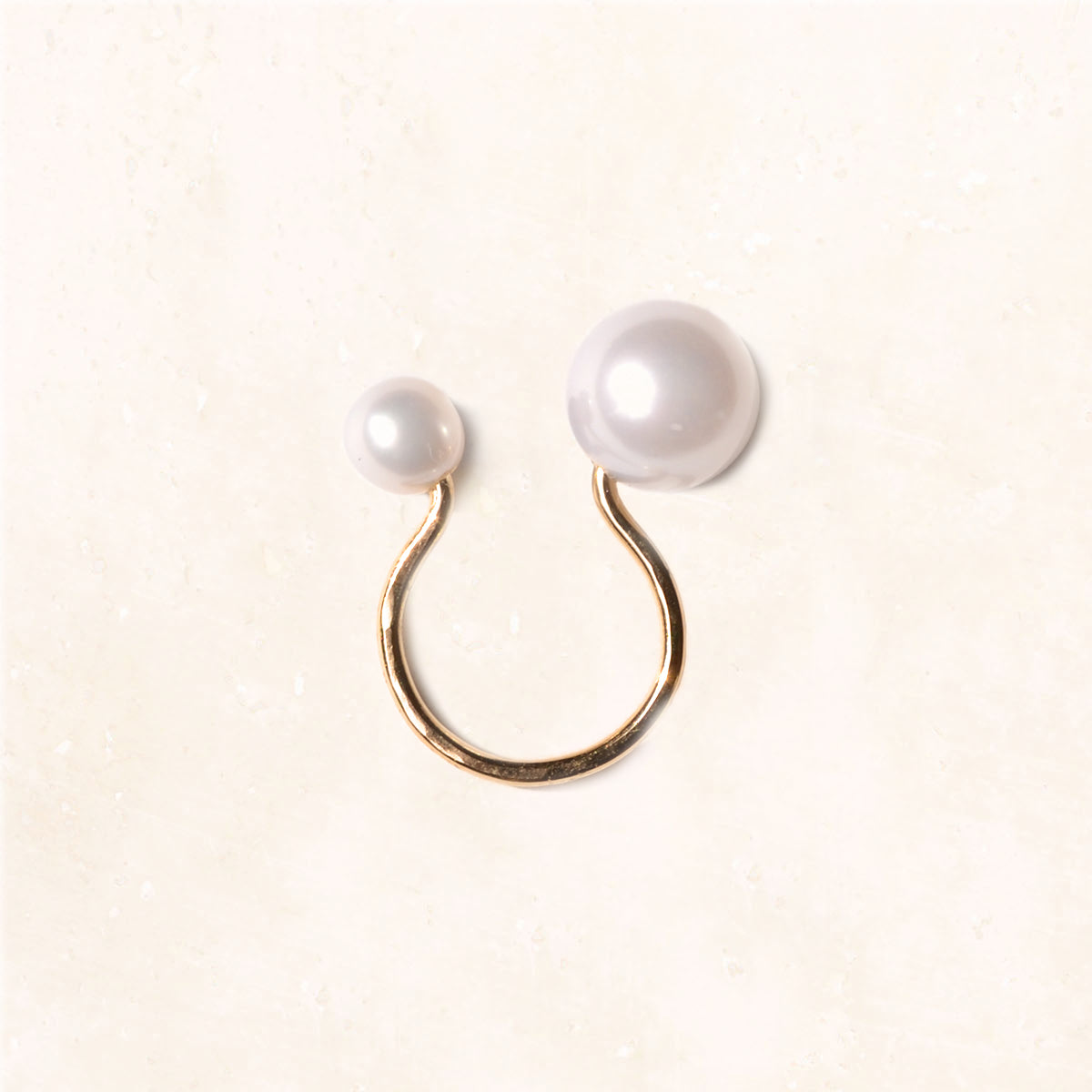 10K金珍珠環形耳箍